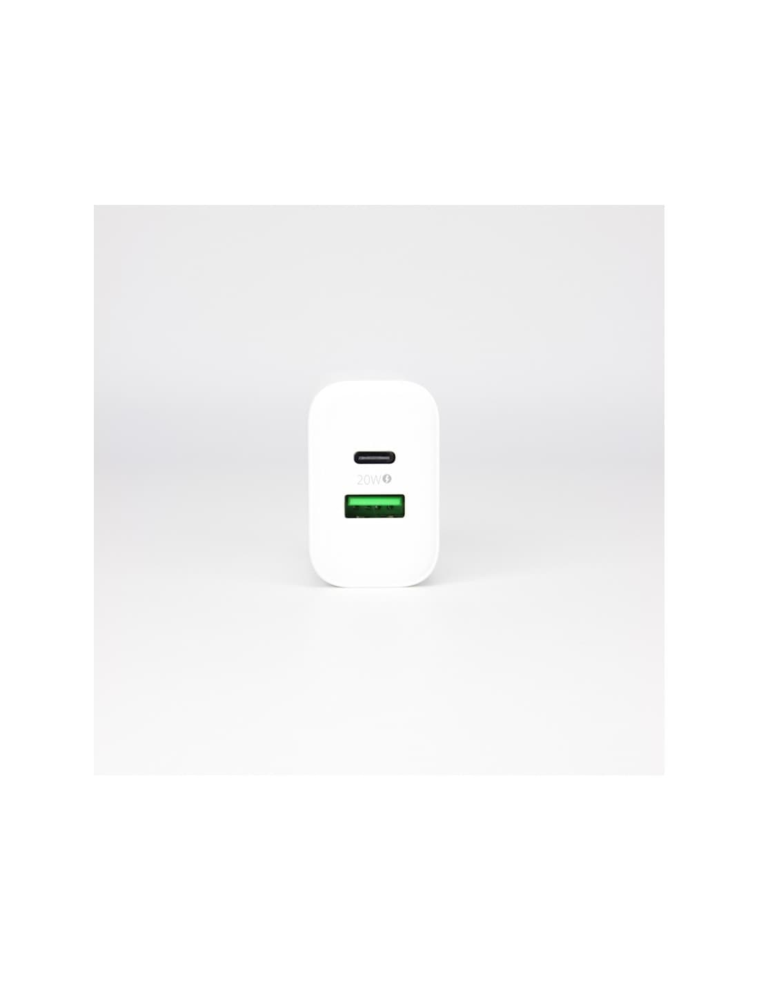 Mobillader 20 W med USB-C og USB-A – hvit